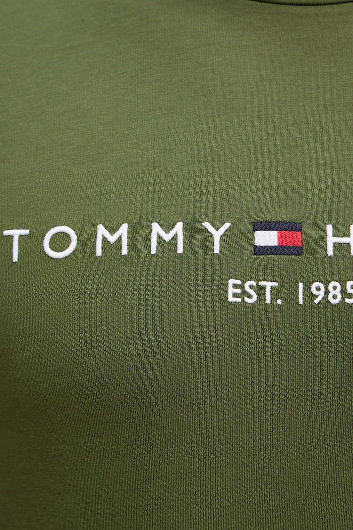 Bavlnené tričko Tommy Hilfiger MW0MW11797 zelená