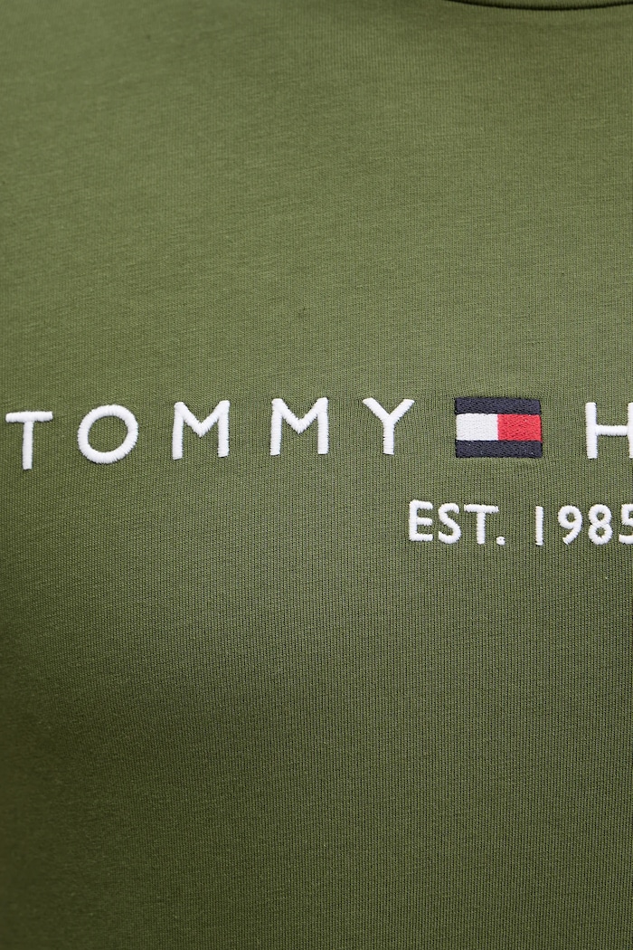 Bavlnené tričko Tommy Hilfiger MW0MW11797 zelená