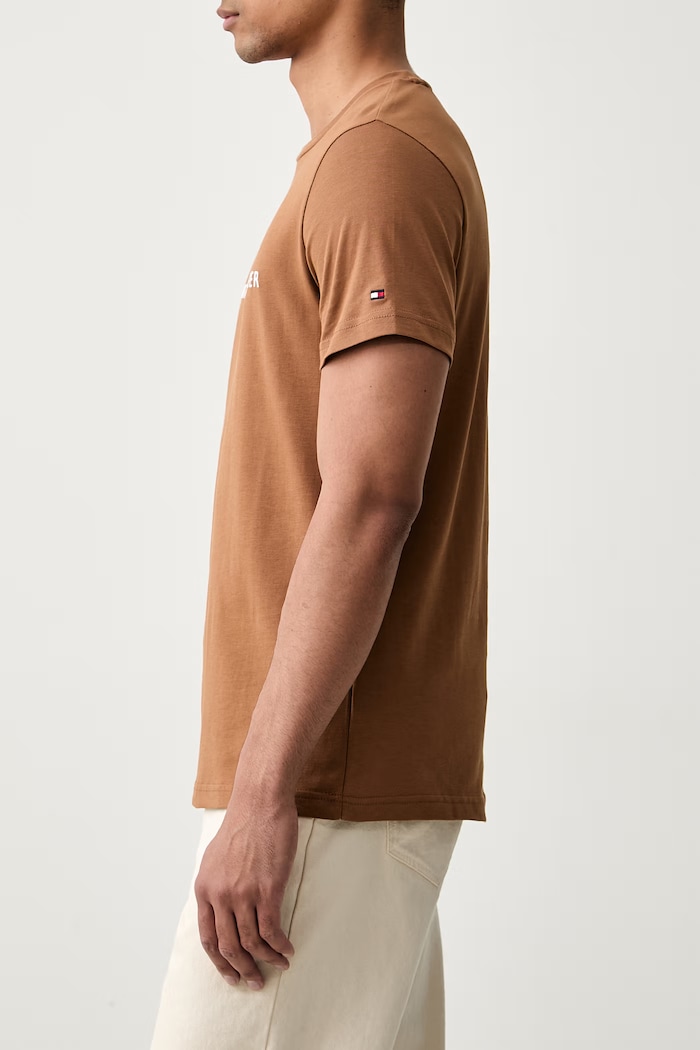 Tommy Hilfiger t-shirt ανδρικό βαμβακερό καφέ MW0MW11797