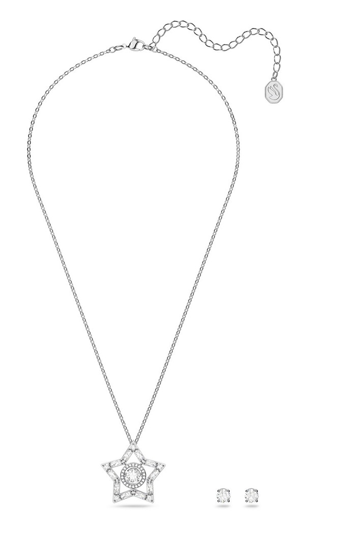 Swarovski - Náušnice a náhrdelník Stella 5622729 stříbrná AW21