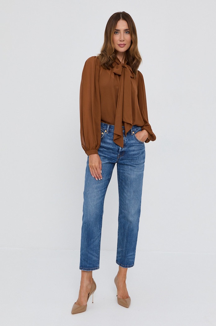 Tory Burch Bluzka 83921.217 brązowy AW21