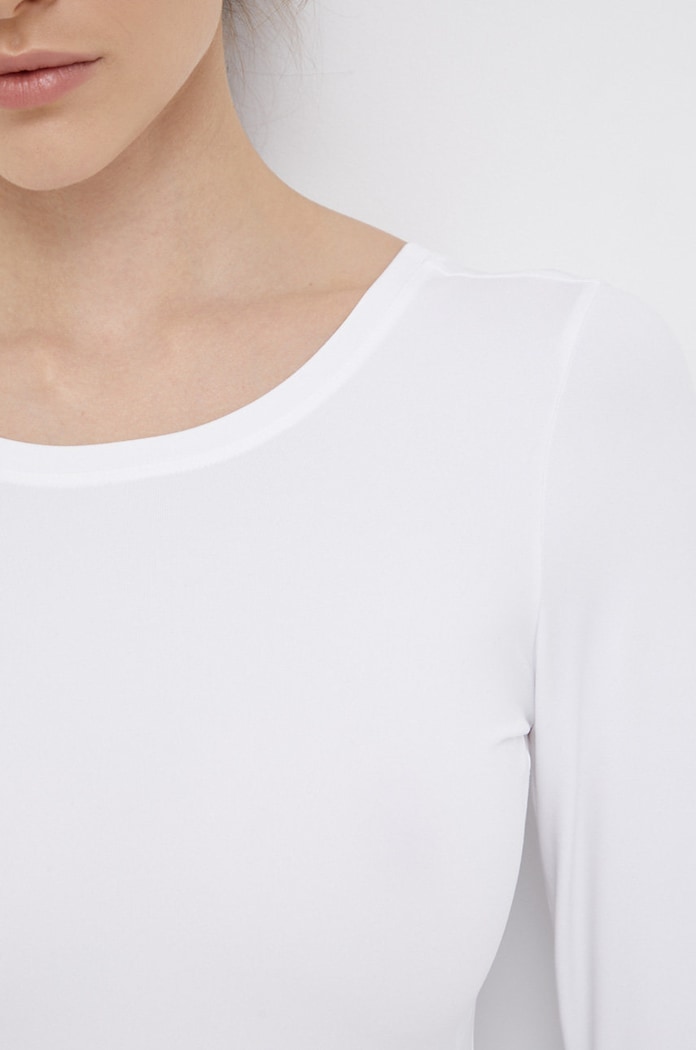Spanx - Оформяща блуза с дълги ръкави SCOOP NECK LONG SLEEVES BODYSUIT бял 20329R