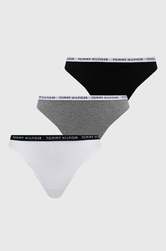 Tommy Hilfiger Stringi (3-pack) dzianina szary UW0UW02829.4890