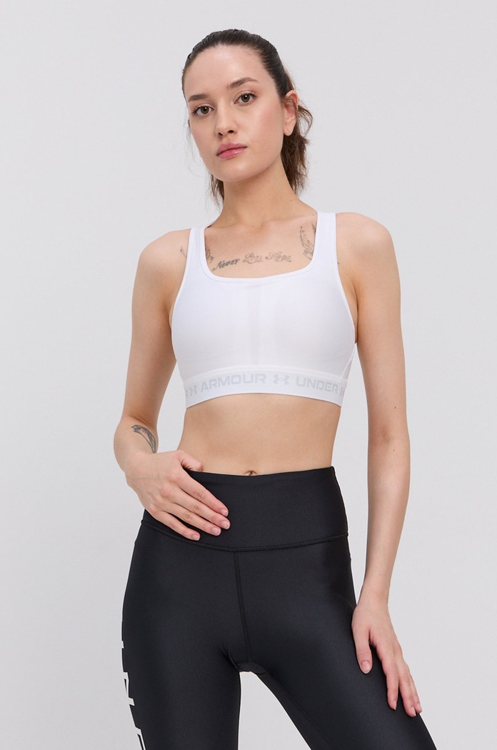 Under Armour biustonosz sportowy UA Crossback 1361034 biały SS26