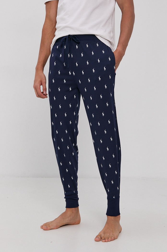 Dugi doljnji dio pidžame Polo Ralph Lauren pletivo mornarsko plava 714844764001