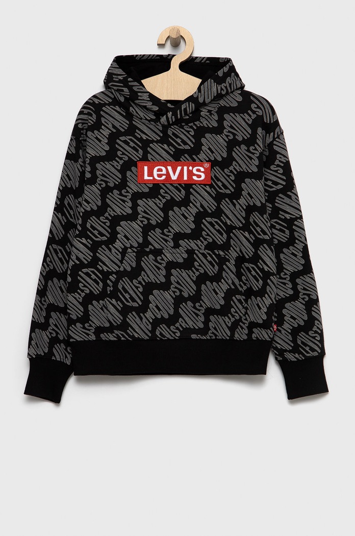 Levi's Bluza bawełniana dziecięca nadruk czarny 8ED476.NEW.B