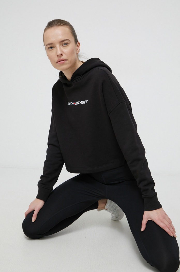 Mikina Tommy Hilfiger s kapucí černá S10S101130.4890
