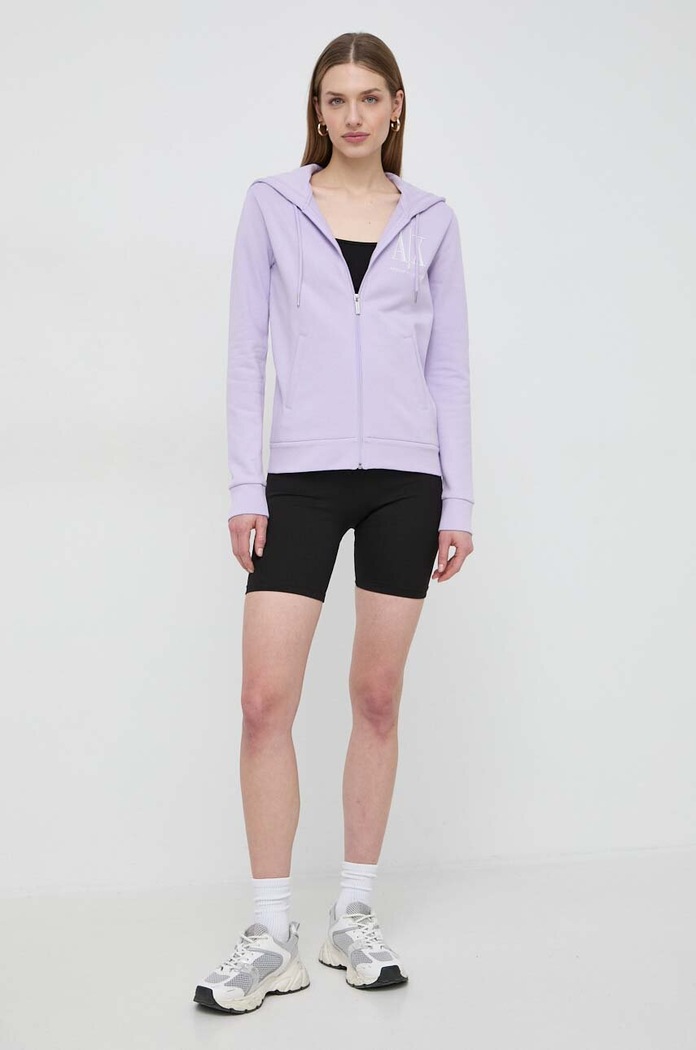 Armani Exchange bluza bawełniana 8NYM22.YJ68Z fioletowy AA00