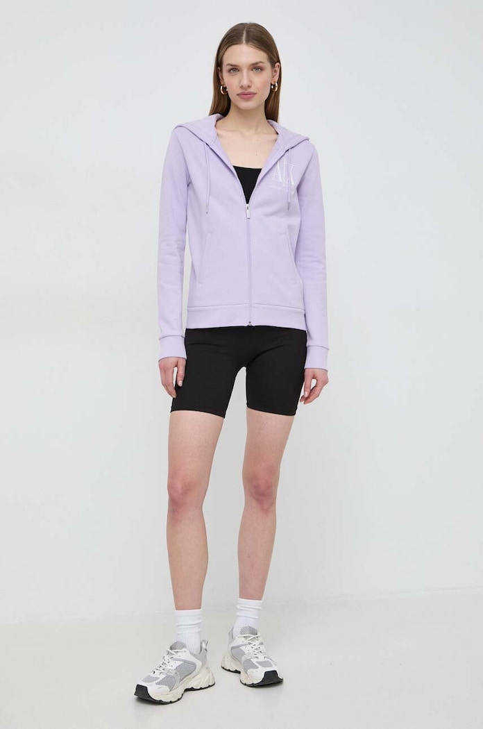 Armani Exchange bluza bawełniana 8NYM22.YJ68Z fioletowy AA00