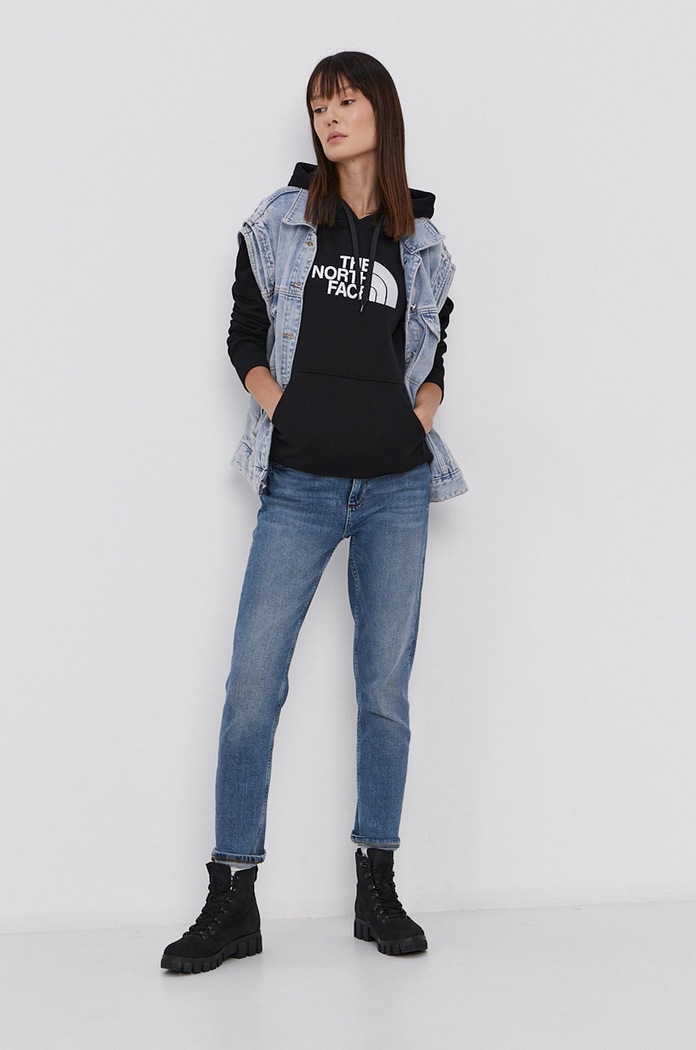 The North Face βαμβακερή μπλούζα NF0A55ECJK31 μαύρο AW22