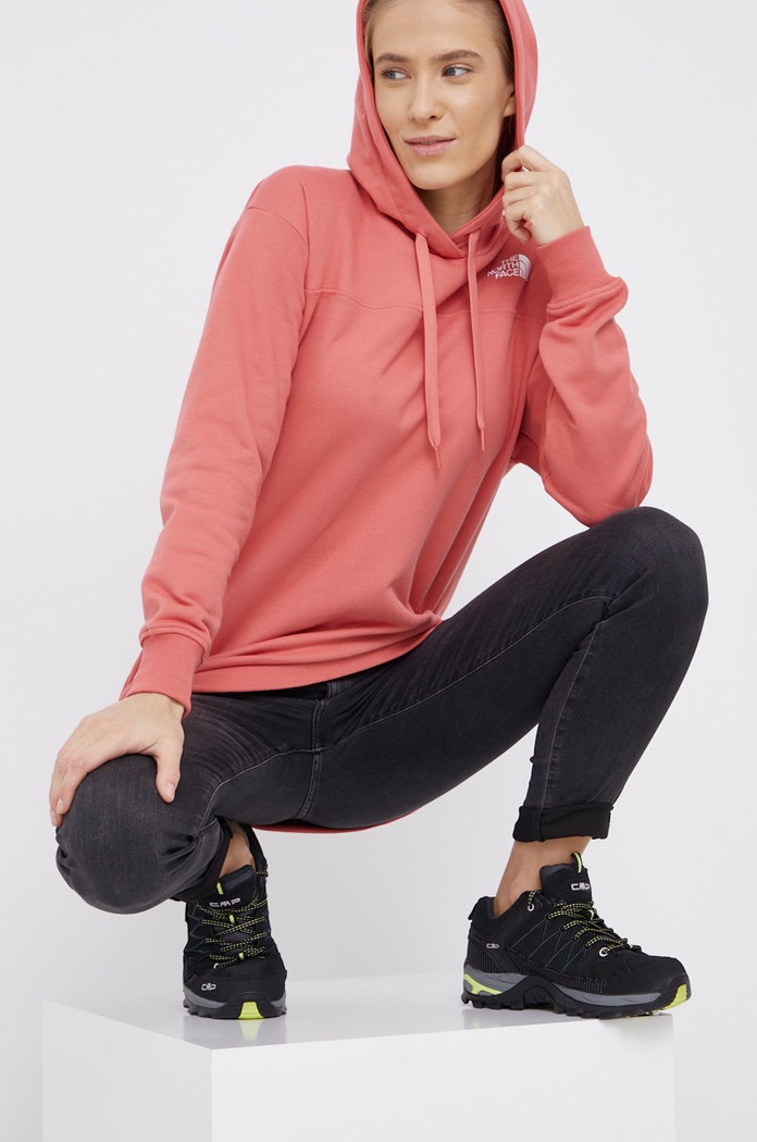 The North Face Bluza bawełniana NF0A491PUBG1 różowy AW21