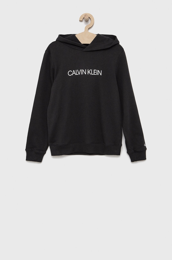 Calvin Klein Jeans Hanorac de bumbac pentru copii print negru IU0IU00163.4890