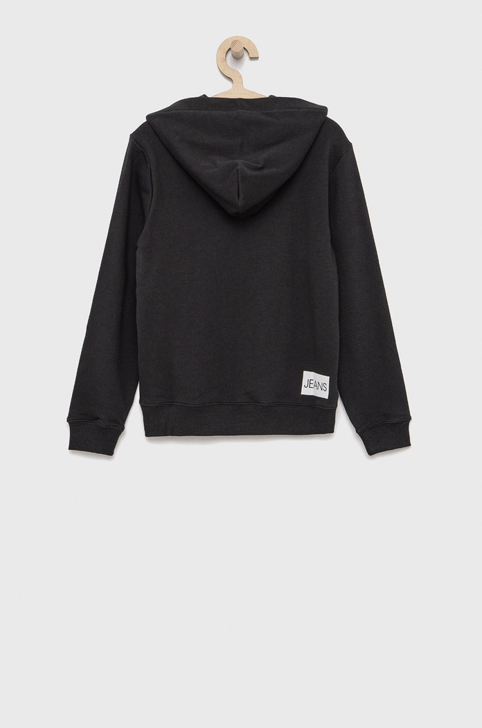Calvin Klein Jeans Hanorac de bumbac pentru copii IU0IU00163.4890 negru AA00
