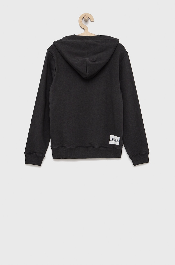 Calvin Klein Jeans Hanorac de bumbac pentru copii IU0IU00163.4890 negru AA00