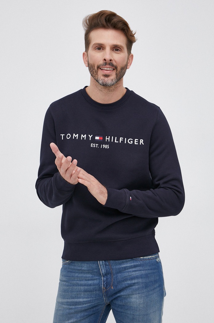 Mikina Tommy Hilfiger bez kapuce námořnická modř MW0MW11596.4890
