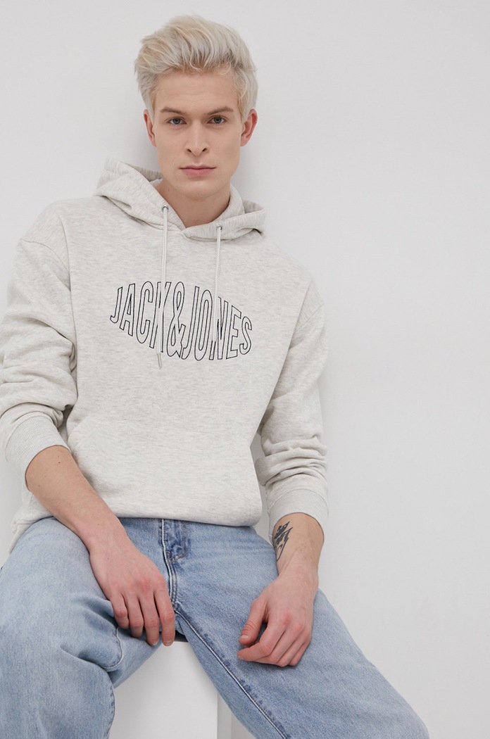 Jack & Jones - Mikina s kapucňou sivá 12194082