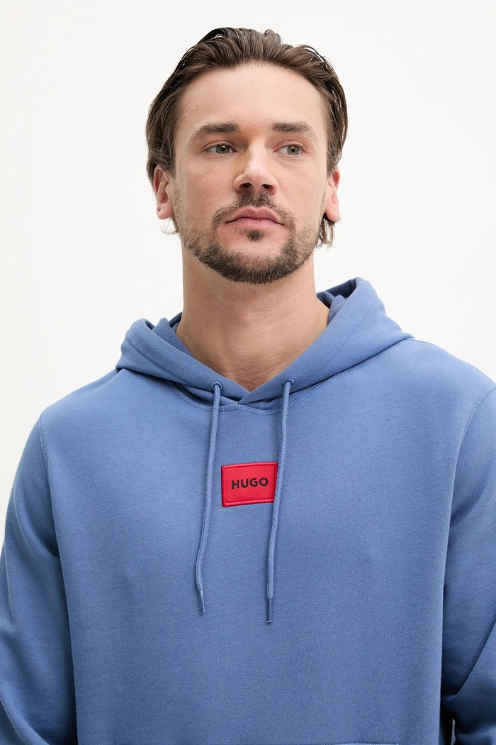 HUGO bluza bawełniana Daratschi214 niebieski 50458700