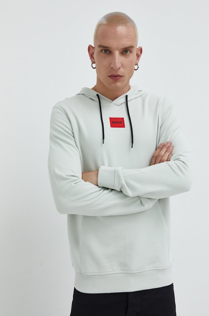 Хлопковая кофта HUGO Daratschi214 хлопок зелёный 50458700