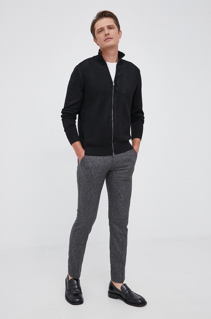 BOSS Kardigan 50435350 50435350 czarny AW21