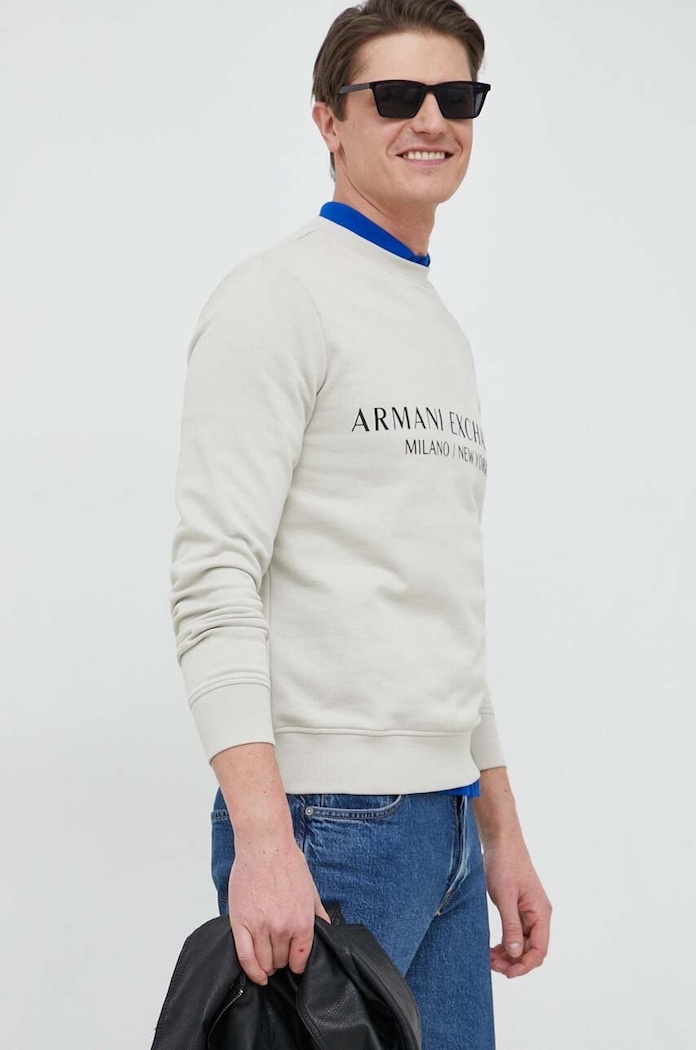 Armani Exchange bluza z elastanem zielony 8NZM88.ZJKRZ