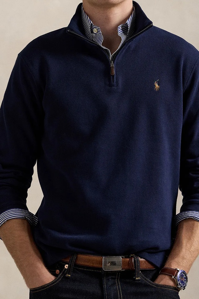 Polo Ralph Lauren Sweter bawełniany 710671929029 granatowy 710671929029