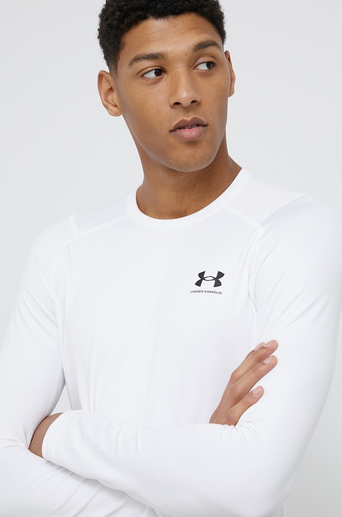 Tričko s dlhým rukávom Under Armour 1366068 jednofarebný biela 1366068