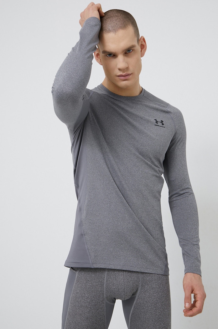 Tričko s dlhým rukávom Under Armour 1366068 jednofarebný sivá 1366068