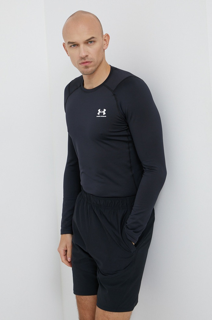 Tričko s dlhým rukávom Under Armour 1366068 jednofarebný čierna 1366068