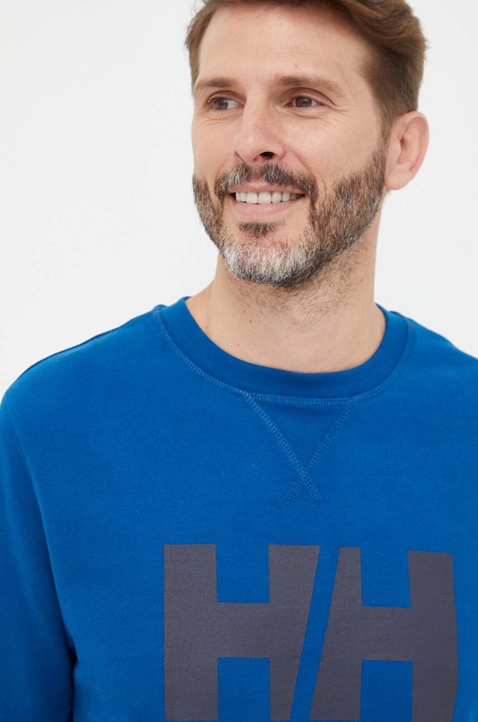 Памучен суичър Helly Hansen син 34000