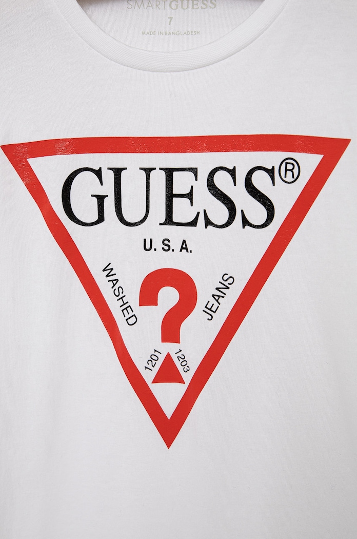 CHLAPEC Dětské tričko s dlouhým rukávem Guess L84I29.K8HM0 bílá