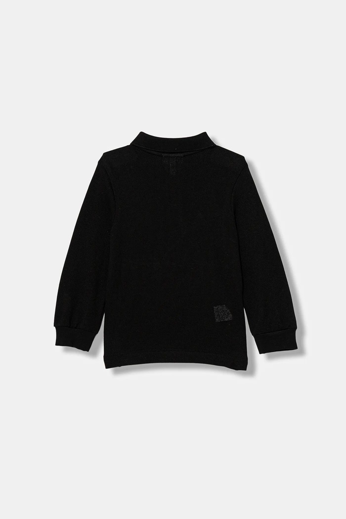 Παιδικό βαμβακερό μακρυμάνικο Lacoste PJ8915 μαύρο AW25