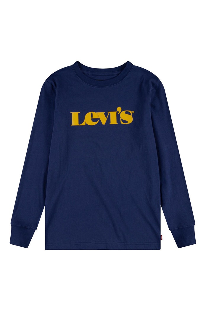 Detské tričko s dlhým rukávom Levi's bavlna fialová 9ED547.NEW.B