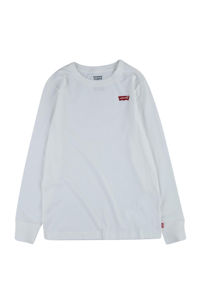 Levi's Longsleeve copii uni alb 8EC706.CO.B