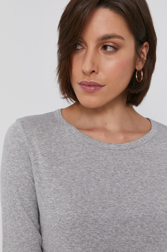 United Colors of Benetton блуза с дълги ръкави сив 3GA2E16G0.501