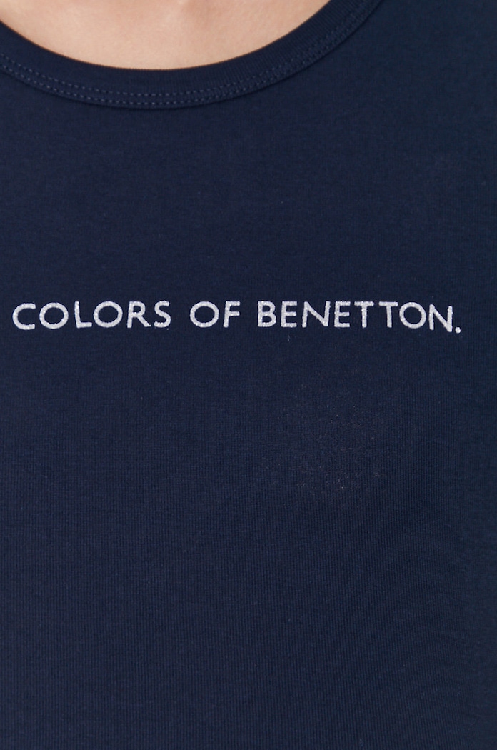 United Colors of Benetton памучна блуза с дълги ръкави 3GA2E16G0.016 тъмносин