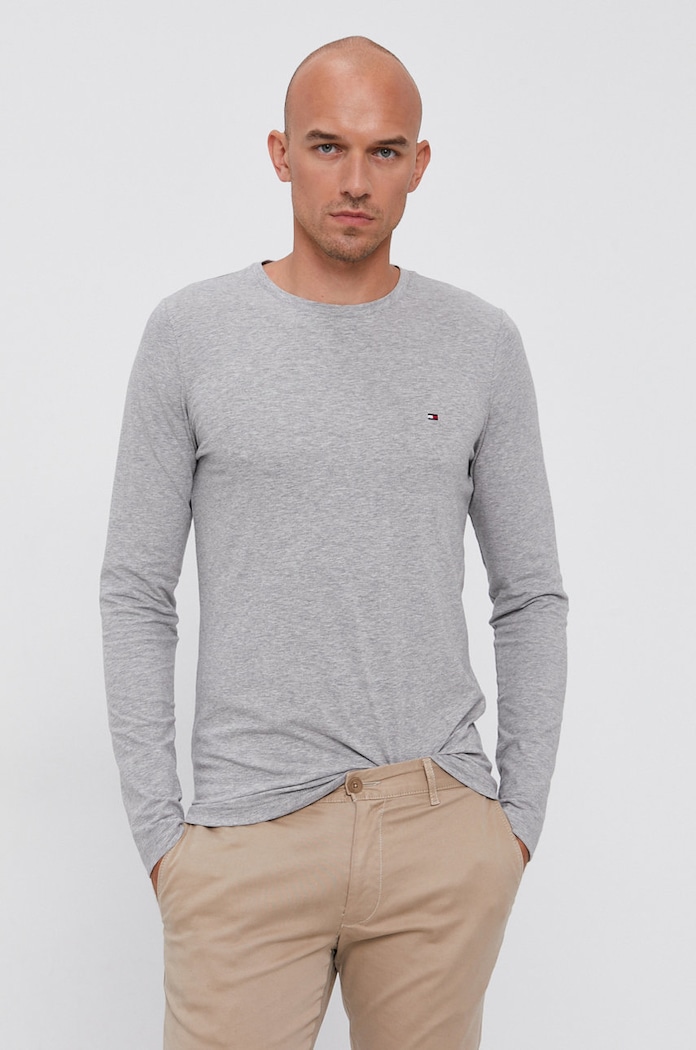 Longsleeve Tommy Hilfiger με ελαστάν γκρί MW0MW10804.4890