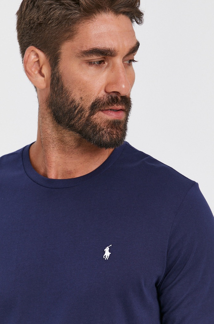 Tričko s dlouhým rukávem Polo Ralph Lauren námořnická modř 714844759002