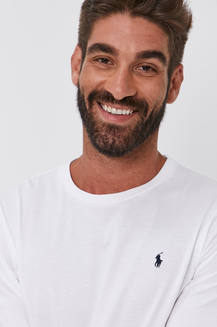 Tričko s dlhým rukávom Polo Ralph Lauren biela 714844759004