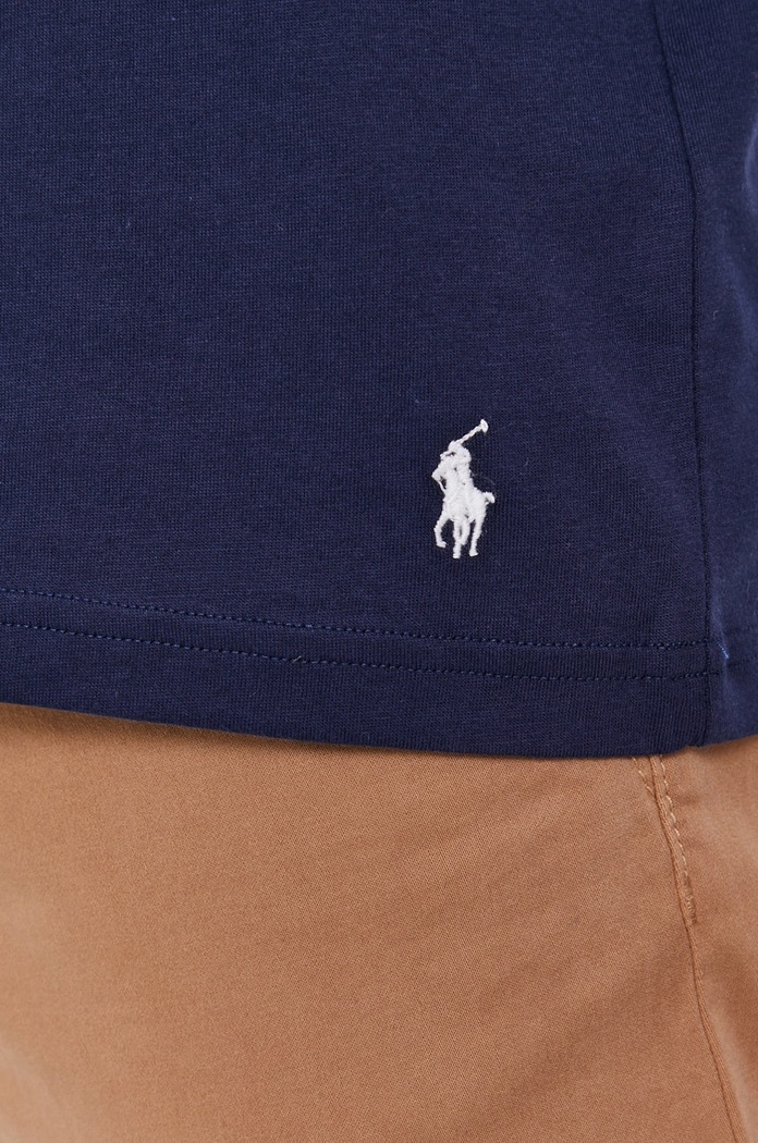 Βαμβακερό πουκάμισο με μακριά μανίκια Polo Ralph Lauren 714844760001 σκούρο μπλε