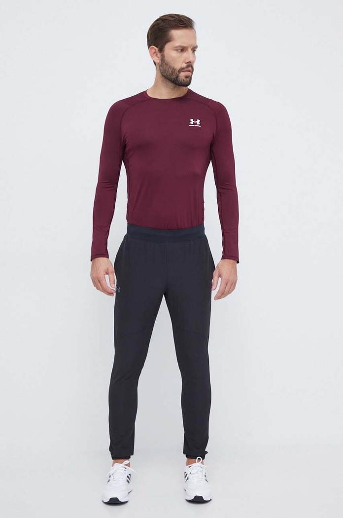 Tréninkové tričko s dlouhým rukávem Under Armour 1361506 burgundské AW24