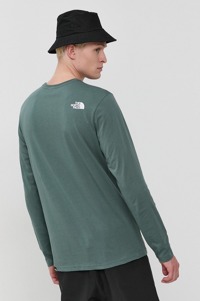 Odzież The North Face Longsleeve bawełniany NF0A5585HBS1 zielony