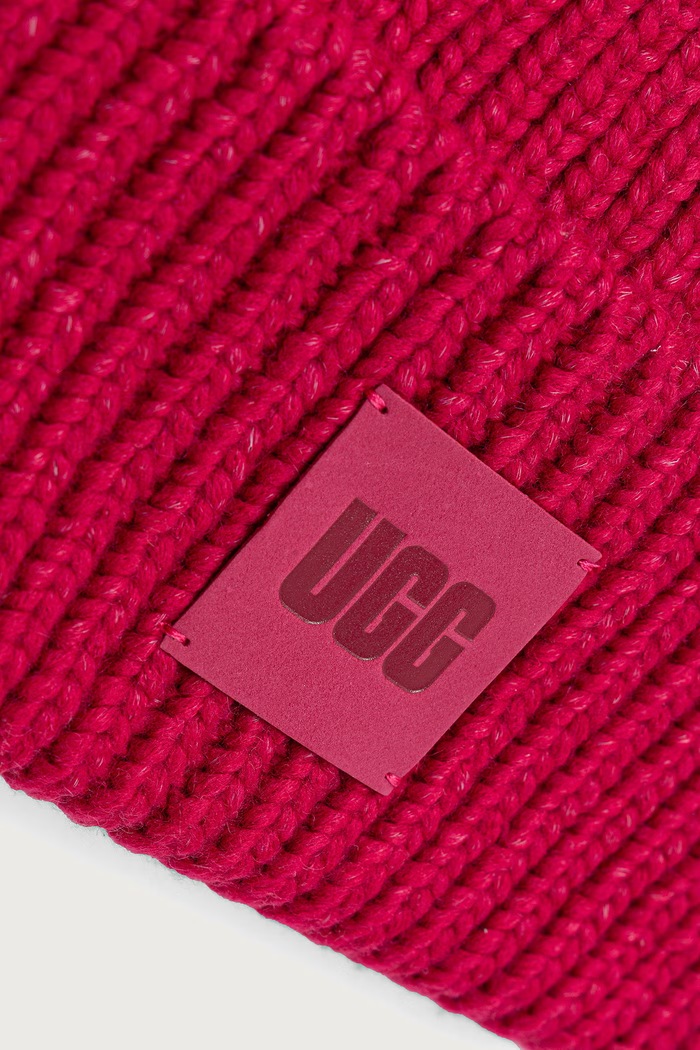 Akcesoria UGG Czapka beanie damska z dodatkiem wełny 20061 różowy