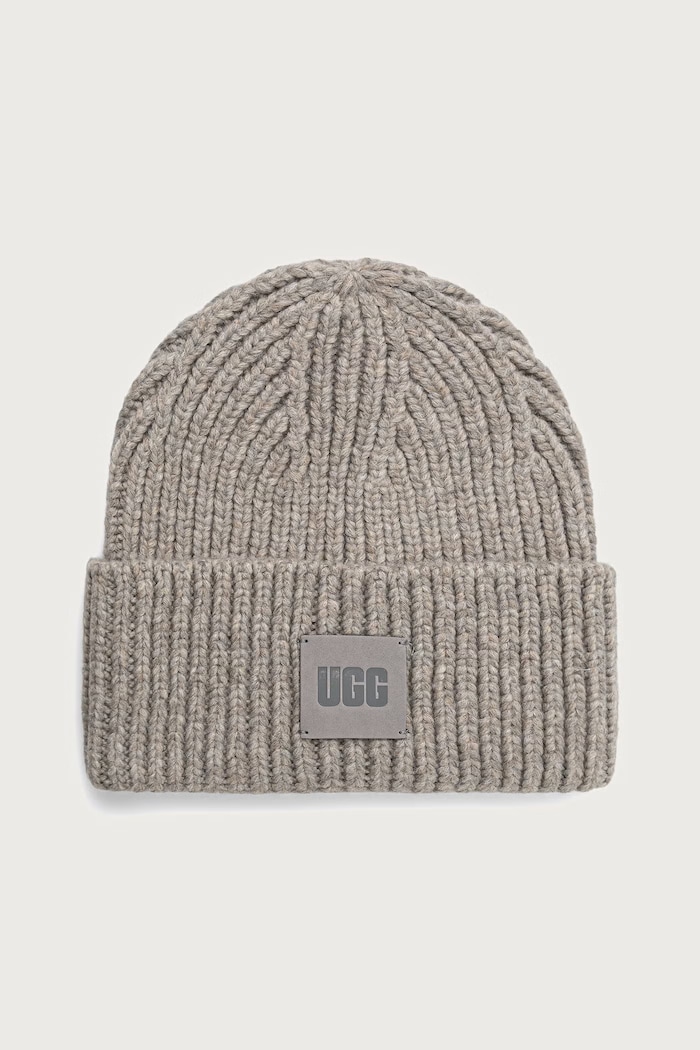 UGG Czapka beanie damska z dodatkiem wełny szary 20061