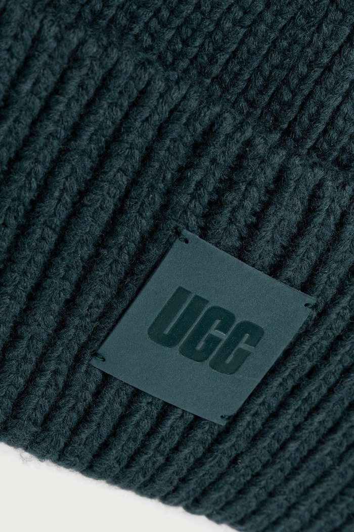 Akcesoria UGG Czapka beanie damska z dodatkiem wełny 20061 zielony