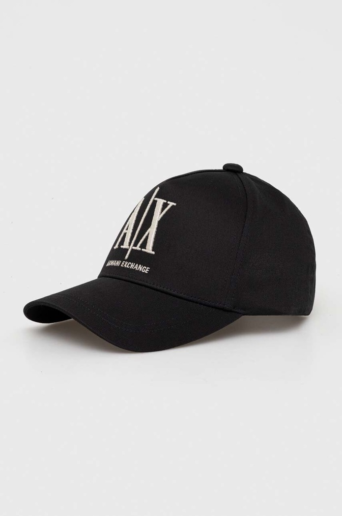 Bavlněná baseballová čepice Armani Exchange bavlna černá 944170.1A170