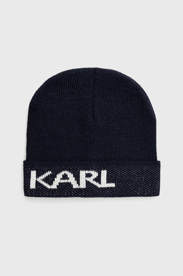 Karl Lagerfeld Czapka 512322.805601 z domieszką wełny granatowy 512322.805601