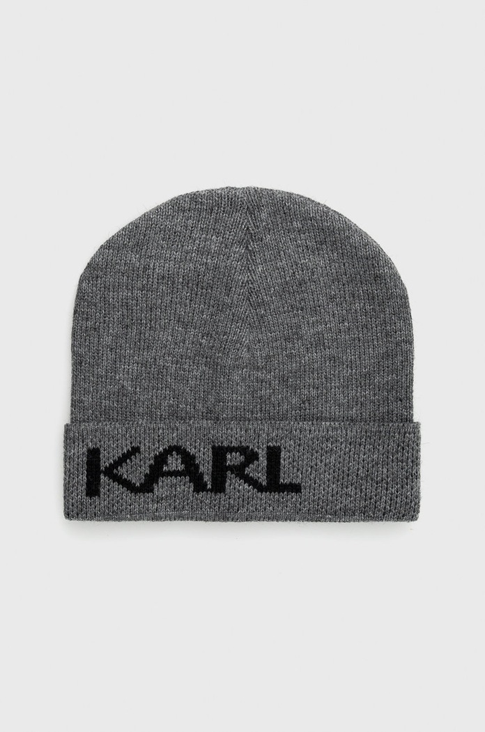 Karl Lagerfeld Czapka 512322.805601 z domieszką wełny szary 512322.805601