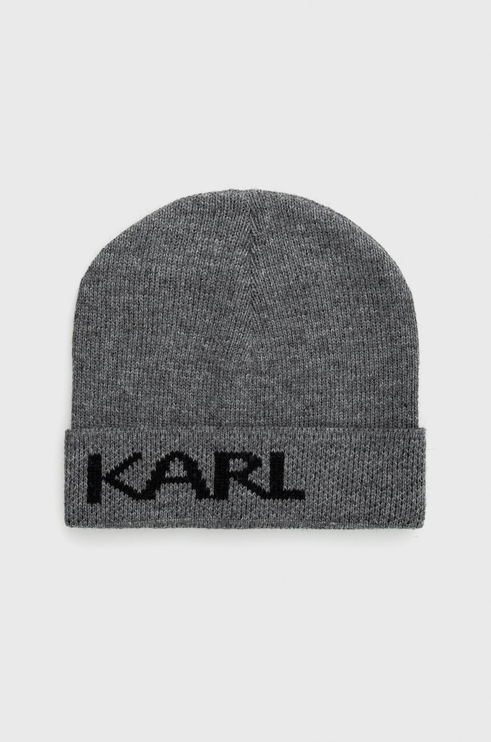 Karl Lagerfeld Czapka 512322.805601 z domieszką wełny szary 512322.805601
