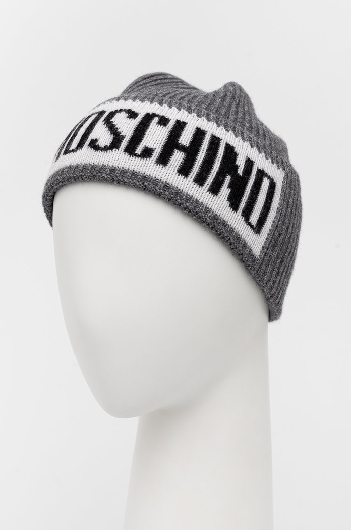 Moschino czapka wełniana M5540.60077 szary AW24