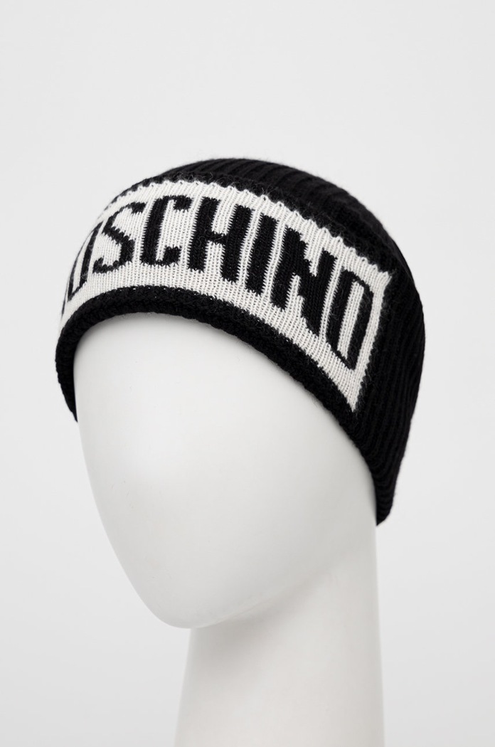 Vlnená čiapka Moschino M5540.60077 čierna AW24